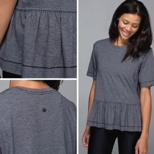 Lululemon peplum microstripe top